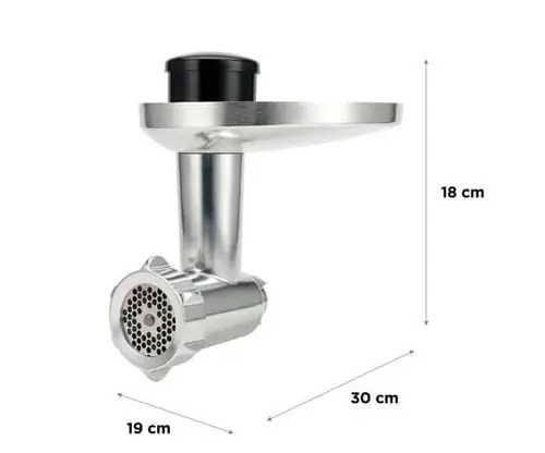 Masina de tocat pentru robotii de bucatarie Kenwood, KAX950ME, 3 site de tocat, accesoriu carnati, accesoriu kebbe (Argintiu)