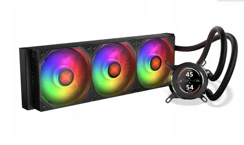 Cooler CPU Krux HydroGlance 360 aRGB, LCD, 3 x 120mm, 1800 rpm (Negru)