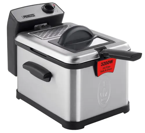 Friteuza Princess Superior 0118300101050, 3200 W, 3 l, temperatura pana la 190°C, tehnologia inchCool zoneinch (Negru/Inox)