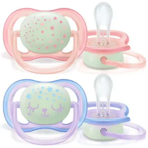 Set 2 Suzete Philips Avent Ultra Air SCF376/12, Ortodontica si fara BPA, 0 - 6 luni