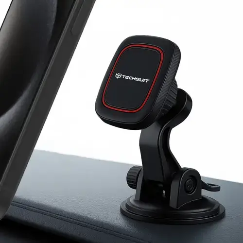 Suport Auto Magnetic Techsuit S6, Universal (Negru/Rosu)