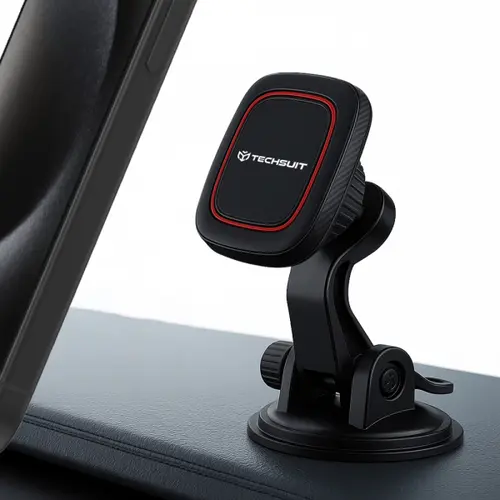 Suport Auto Magnetic Techsuit S6, Universal (Negru/Rosu)