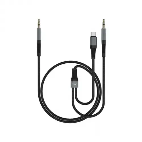 Cablu audio XO Design NB178B, 1m, USB-C / 3.5mm - 3.5mm (Negru)