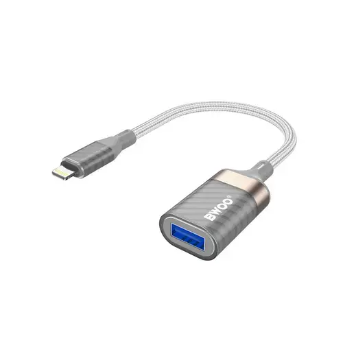 Adaptor BWOO BZ70, Lightning - USB-A (Gri)