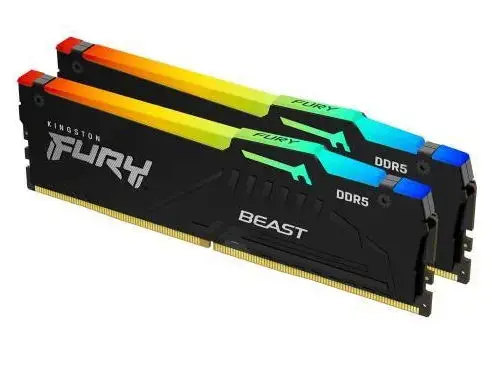 Memorii Kingston FURY Beast RGB 16GB (2x8GB) DDR5 5600MHz CL40