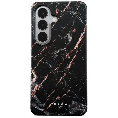 Husa telefon Burga Dual Layer Magnetic Rose Gold Marble pentru Samsung Galaxy S26 Plus (Negru)