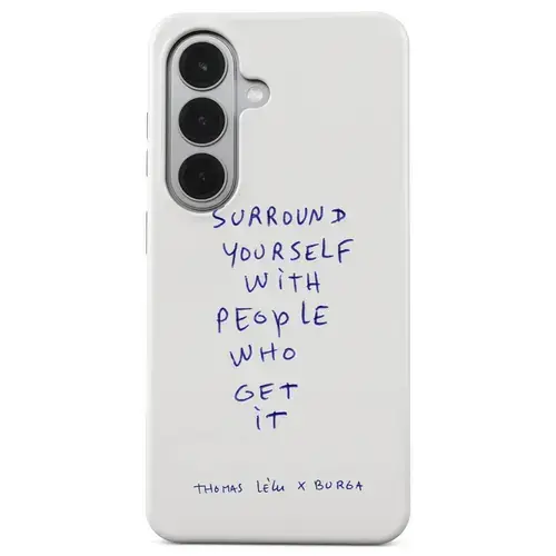 Husa telefon Burga Dual Layer Magnetic Get it pentru Samsung Galaxy S26 (Alb)