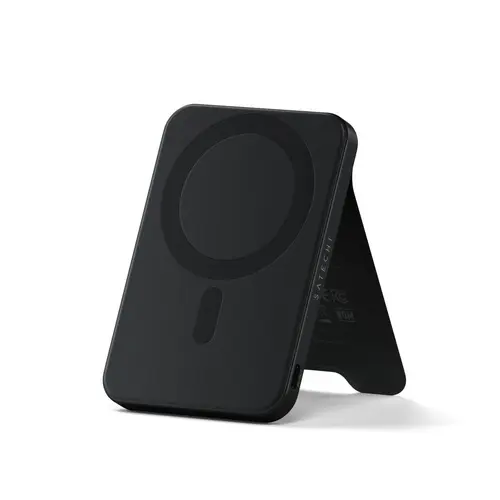 Acumulator extern Satechi ST-B5Q2SK, 5000mAh, magnetic, cu suport, Wireless, 15 W (Negru)