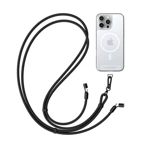 Cablu de date Satechi OntheGo Crossbody 1,5m USB-C, 60 W, ST-LOTGLK (Negru)