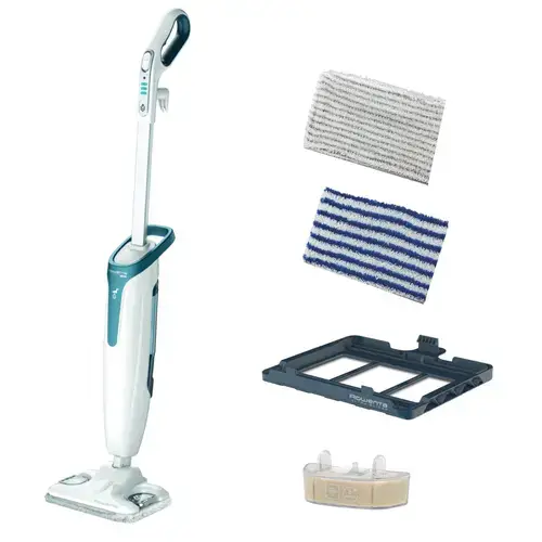 Mop cu abur Rowenta RY6597WH Steam Power, 1200W, 0.6L, filtru anticalcar, 3 setari ale aburului (Alb)