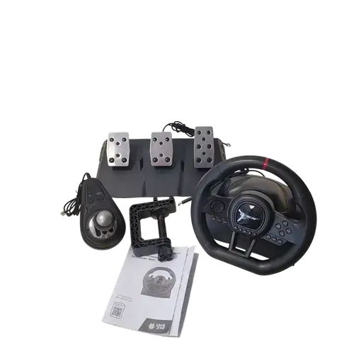 Set volan cu pedale si schimbator Tracer SimRacer TRAJOY47345 GameZone, 6in1, PlayStation 4, PC, Xbox One, Series X/S, Nintendo Switch (Negru)