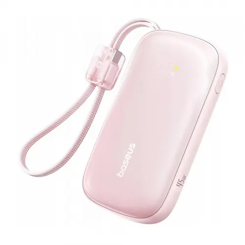 Baterie Externa Baseus EnerFill FC21 Qpow 3 Ultra, 10000mAh, 45W, QC + PD, 1 x USB-A - 1 x USB-C, E0027Q02 (Roz)