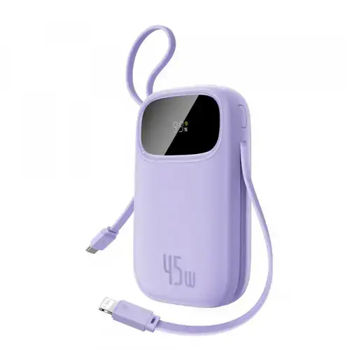 Baterie Externa Baseus EnerFill FC31 Qpow 3, 10000mAh, 45W, QC + PD, 1 x Lightning - 1 x USB-A - 2 x USB-C, E0028C02 (Mov)