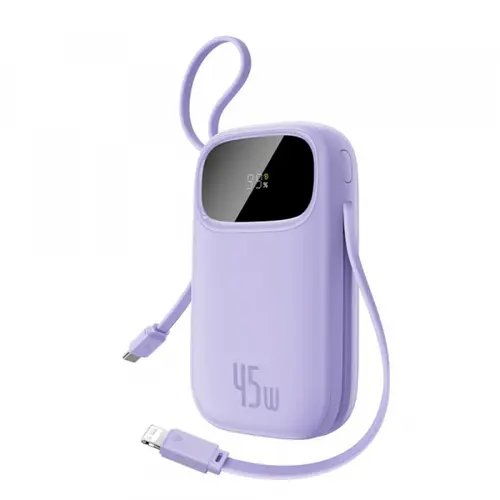Baterie Externa Baseus EnerFill FC31 Qpow 3, 10000mAh, 45W, QC + PD, 1 x Lightning - 1 x USB-A - 2 x USB-C, E0028C02 (Mov)