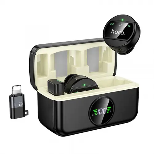 Lavaliera HOCO L22, USB-C / Lightning, Set 2 bucati, Negru