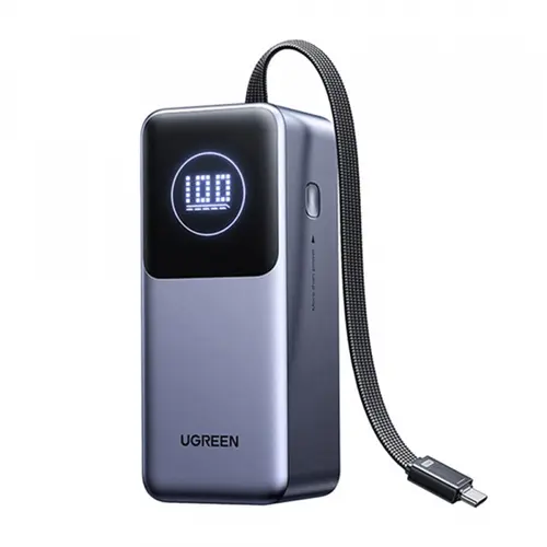 Baterie Externa UGREEN PB723, 20000mAh, 130W, QC + PD, 1 x USB-A - 2 x USB-C (Gri)