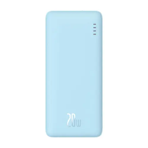 Acumulator extern Baseus Airpow, 10000 mAh, 20 W, 2x USB-C, 1x USB-A (Albastru)