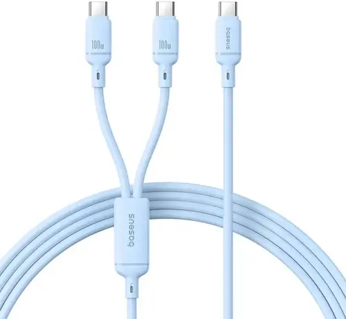 Cablu de date Baseus Pudding P10377701311-00, USB Type-C la USB Type-C 100W, 1.5m (Albastru)