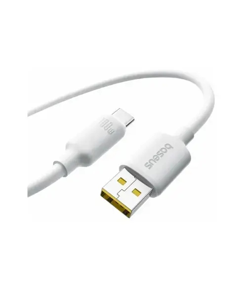 Cablu de date si alimentare Baseus Fast Charging E0426805, USB la USB Type-C, 100 W, 2m (Alb)