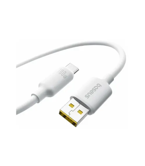 Cablu de date si alimentare Baseus Fast Charging E0426805, USB la USB Type-C, 100 W, 2m (Alb)