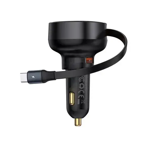 Incarcator auto Baseus Enjoyment Pro C00057800111-00, 1x USB Type-C, 1x USB, 60 W (Negru)