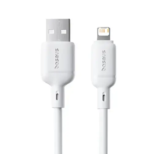 Cablu de date Baseus Silky Series, USB-A la Lightning, 2m (Alb)