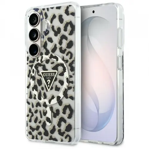Husa MagSafe pentru Samsung Galaxy S26 S942, Guess, IML Leopard Pattern (Negru)