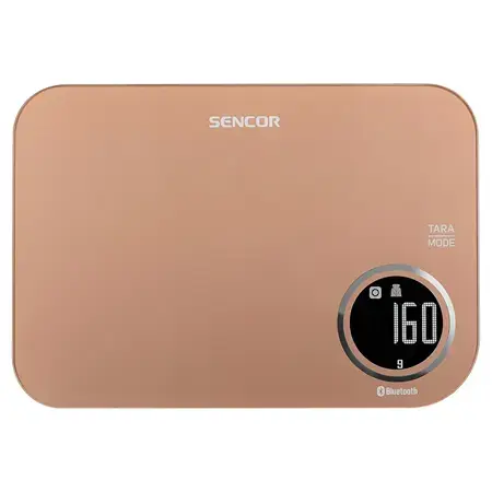 Cantar de bucatarie Sencor S-SKS7076GD, Smart, Bluetooth (Roz/Auriu)