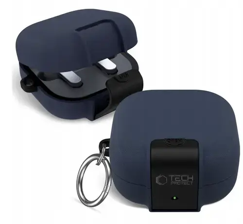 Husa Tech-Protect Slim Hook pentru Samsung Galaxy Buds4 / Buds4 Pro, Bleumarin