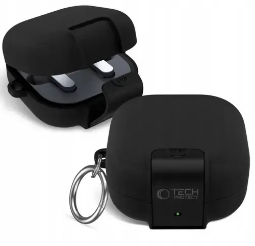 Husa Tech-Protect Slim Hook pentru Samsung Galaxy Buds4 / Buds4 Pro, Neagra