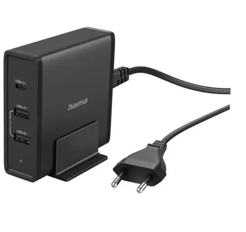 Statie de incarcare Hama 200017, 1 x USB-C, 2 x USB, 65W (Negru)