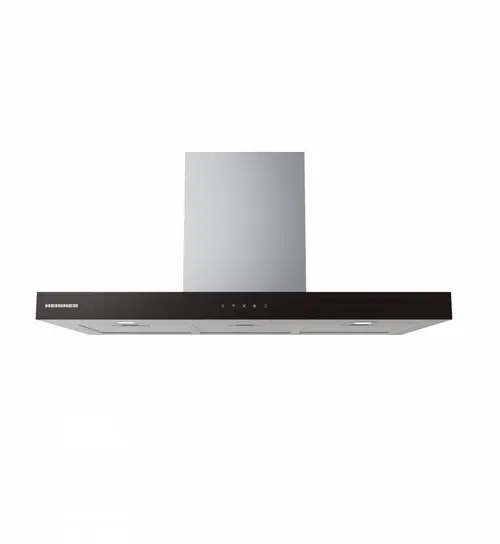Hota decorativa HEINNER HDCH-MD90TIX, 800 m3/h, 250 W, Clasa A, 4 viteze, LED 2x1.5 W, 3 filtre aluminiu, Sticla (Inox/Negru)