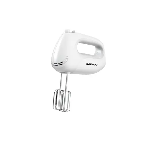 Mixer de mana Daewoo DHM25W, 250 W, functie Turbo, 5 viteze, accesoriu tel, carlige aluat (Alb)