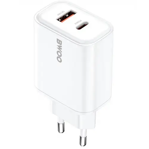 Incarcator retea BWOO CDA207, 36W, 1 x USB-A, 1 x USB-C (Alb)