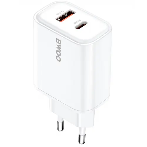 Incarcator retea BWOO CDA207, 36W, 1 x USB-A, 1 x USB-C (Alb)