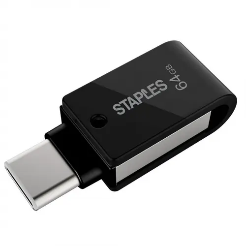 Stick USB Staples K23, 64GB, USB-A/USB-C (Negru)