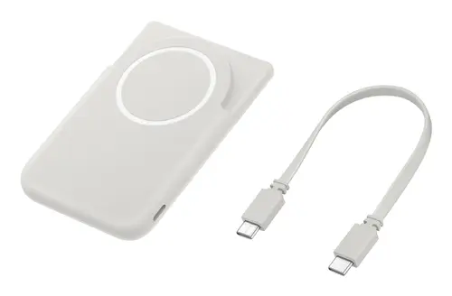 Acumulator extern magnetic wireless Samsung EB-U2500XJEGWW, 5000 mAh, Wireless 15 W, USB Type-C (Gri)