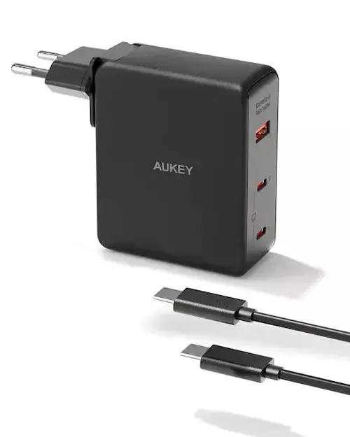 Incarcator retea Aukey PA-B7O BK, 140 W, 2 x USB-C, 1 x USB-A (Negru)