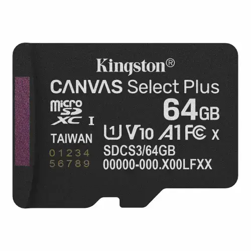 Card de Memorie MicroSDXC Kingston Select Plus Gen3  SDCS3/64GBSP, 64GB, Clasa 10 UHS-I