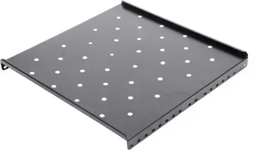 Raft fix Spacer SPSF-1U650-BK-03, 1U, pentru rack 19inch, adancime 650mm, pt. cabinet de 1000mm, sarcina maxima 60Kg, vopsea antistatic, otel 1.2mm (Negru)
