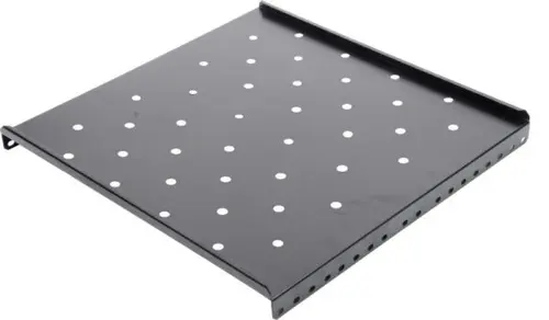 Raft fix Spacer SPSF-1U650-BK-03, 1U, pentru rack 19inch, adancime 650mm, pt. cabinet de 1000mm, sarcina maxima 60Kg, vopsea antistatic, otel 1.2mm (Negru)