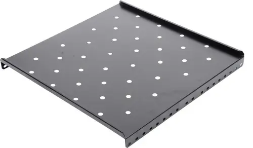 Raft fix Spacer SPSF-1U650H-BK-03, 1U, pentru rack 19inch, adancime 650mm, compatibil cabinet de 1000mm, vopsea antistatic, otel 1.2mm (Negru)