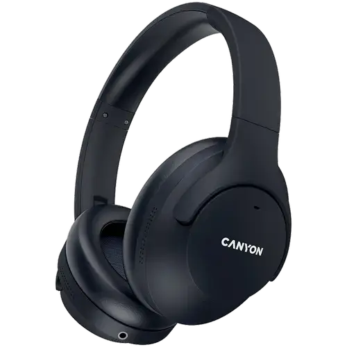 Casti Stereo Wireless CANYON OnRiff 10, Bluetooth 5.3, ANC, Hi-Fi, Autonomie 25 ore, Microfon (Negru)