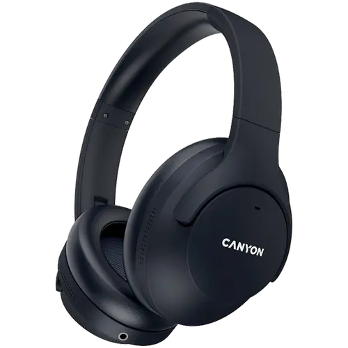 Casti Stereo Wireless CANYON OnRiff 10, Bluetooth 5.3, ANC, Hi-Fi, Autonomie 25 ore, Microfon (Negru)