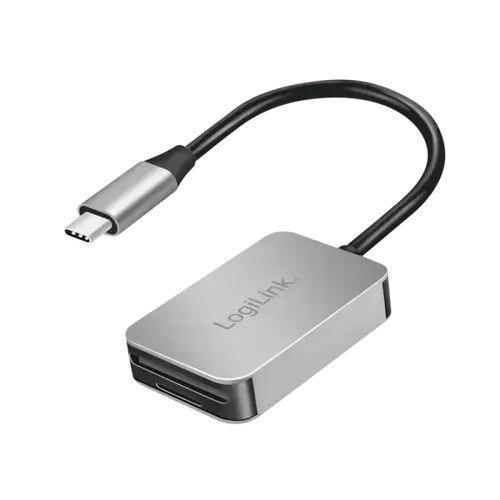Card reader exern LiogLink CR0050, USB Type C, citeste/scrie SD / micro SD, aluminiu (Gri)