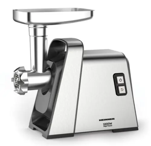 Masina de tocat carne Heinner MG-Y1800X, 1800 W, 2 kg/min (Negru/Argintiu)