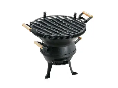 Gratar pe carbune Landmann Grill Chef, Fonta, 35 cm, Inaltime reglabila (Negru)