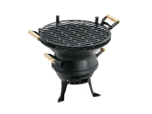 Gratar pe carbune Landmann Grill Chef, Fonta, 35 cm, Inaltime reglabila (Negru)