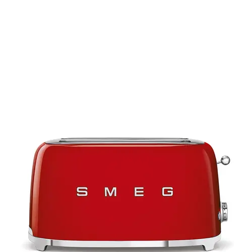 Prajitor de paine Smeg TSF02RDEU, 1500 W, 4 felii, 6 niveluri pentru rumenire (Rosu)