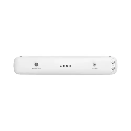 Aparat de vidat Aeno AVS0001, 85 W, aspiratie in vid 65 kPa, capacitate pana la 4.5 l/ min, lungime de etansare pana la 30 cm, 10 pungi, adaptor recipient/ sticla inclus, e-Recipe Book (Gri/Alb)